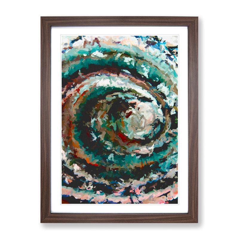 Losing The Light Abstract - Single Picture Frame Print, 46cm H x 34cm W x 2cm D, Walnut