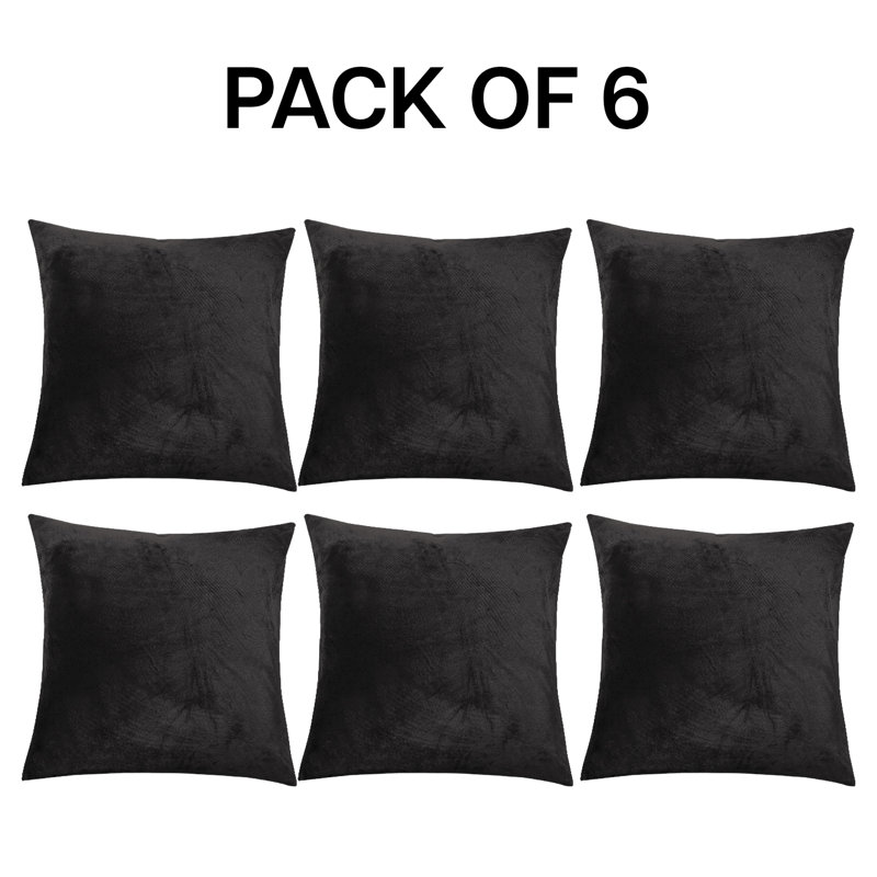 Square Scatter Cushion Cushion Cover, Black
