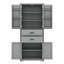 Grande armoire de rangement, armoire de rangement autoportante pour plancher de salle de bain avec 2 portes, tablette réglable et 2 tiroirs, panneau de fibres à densité moyenne-1561930870