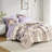 King Taupe Bed With Comforter - Soft Brushed Microfiber, Pillowcases Sheets Watercolor Floral Pattern