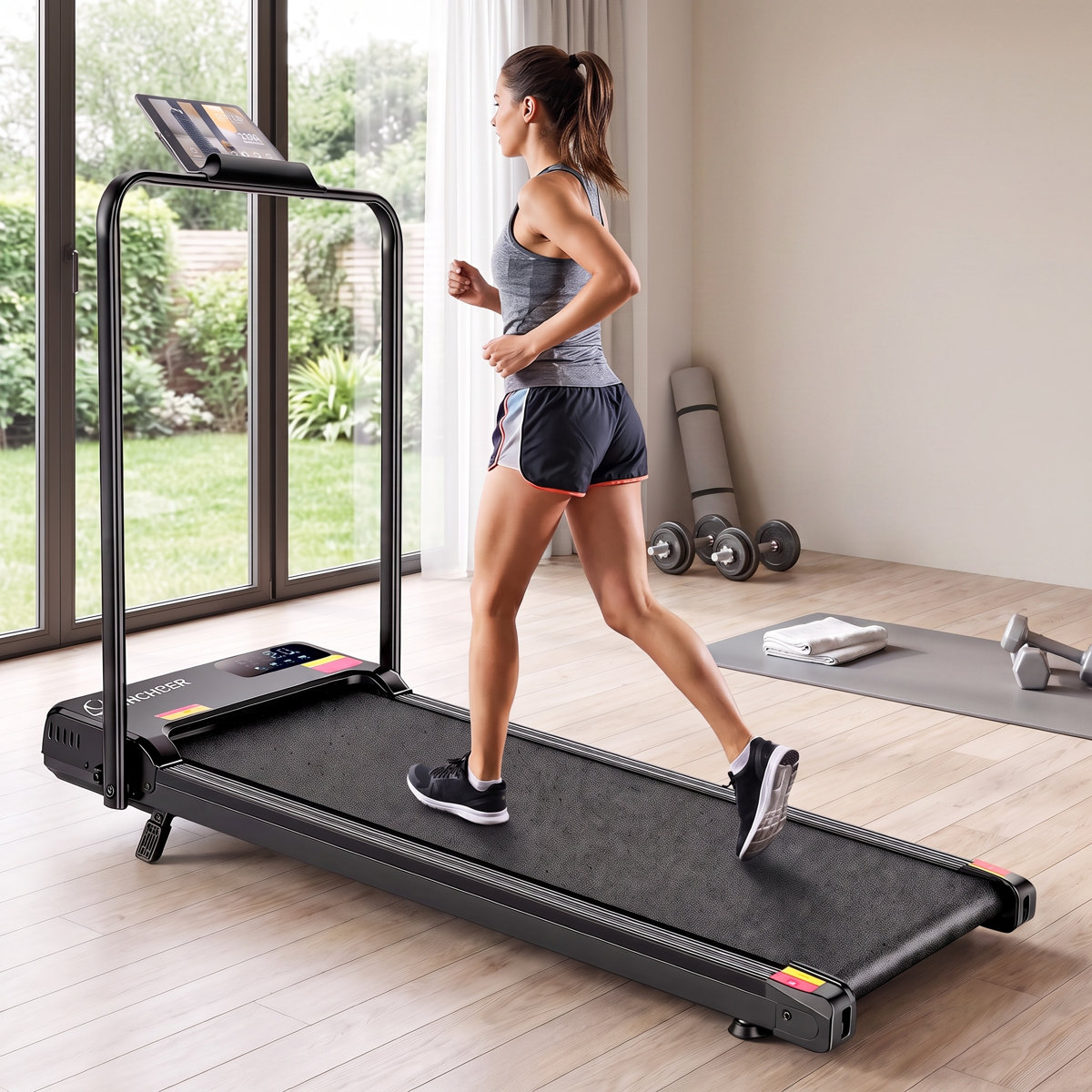Homdox 2.5Hp Walking Pad Fitness Machine with Remote Control (Black)