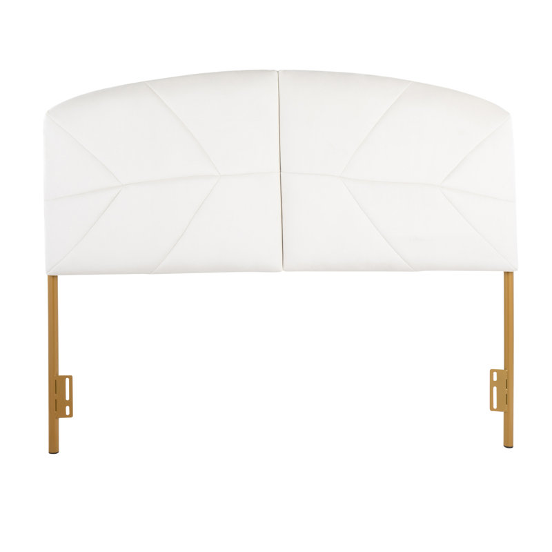 Tête de lit tapissier à grand lit, Crème