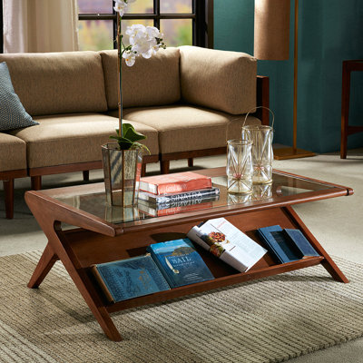 Coffee Table  W/Tempered Glass