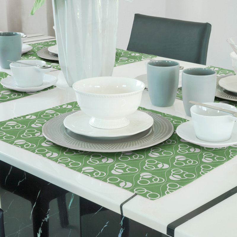 Napperon en coton 18 "Classic, Vert/blanc, Coton