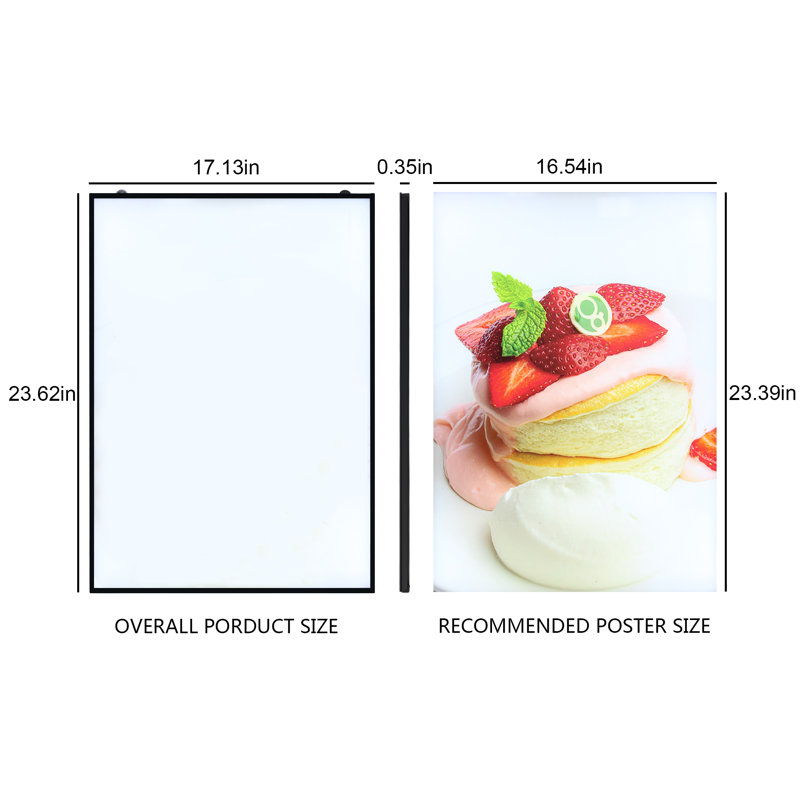 Fino 16.5" X 23.4" LED Lights Metal Single Picture Frame Set, Black