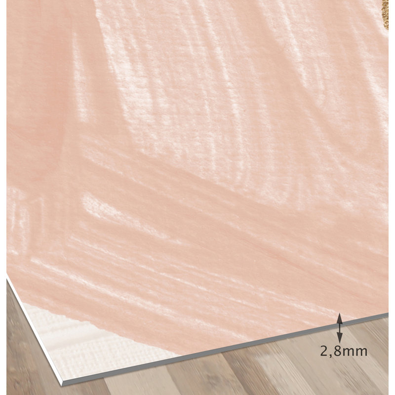 Desirrae Vinyl Machine Printed Area Rug, Rectangle 3'3.4" x 4'11.1"