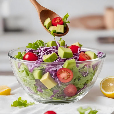 Bol en verre avec couvercle, grand bol à mélanger en verre pour le rangement de pain de salade de cuisine au levain, (transparent)