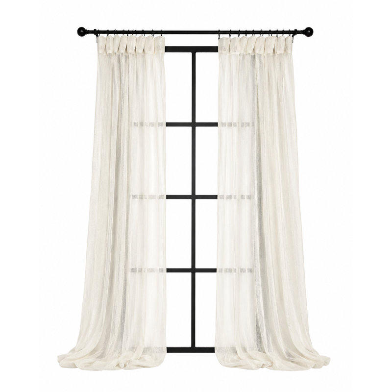 Baltej Semi Sheer Curtain Single Panel, 54" x 96", Beige