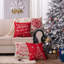  Ensemble de 4 coussins décoratifs de Noël en lin