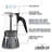 London Sip, Stainless Steel Espresso Maker 6-cup, Glass