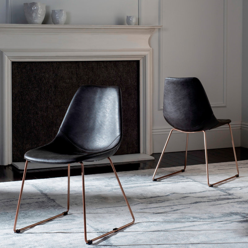 Chaise d'appoint rembourré, Similicuir gris