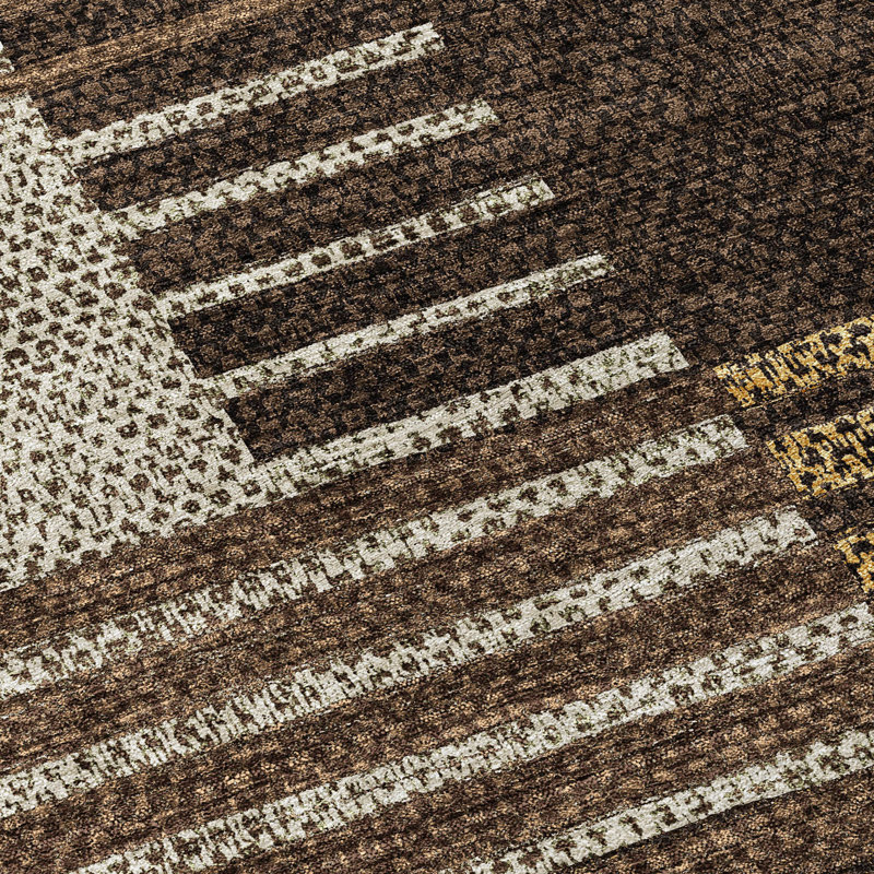 Aleid Washable Striped Indoor / Outdoor Rug, Rectangle 5' x 7'6"