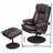 30" Contemporary Faux Leather Recliner And Ottoman With Swiveling Metal Base