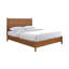 Lit en noyer massif de style Mid-Century moderne pour grand lit avec tête de lit à panneau et pieds fuselés ronds, prêt pour le matelas, lit 1 pièce seulement, moderne, prêt