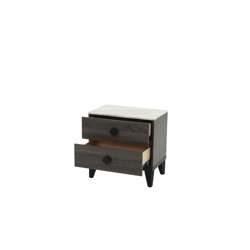 NIGHTSTAND in Dark Gray Oak (Rustic Accents)