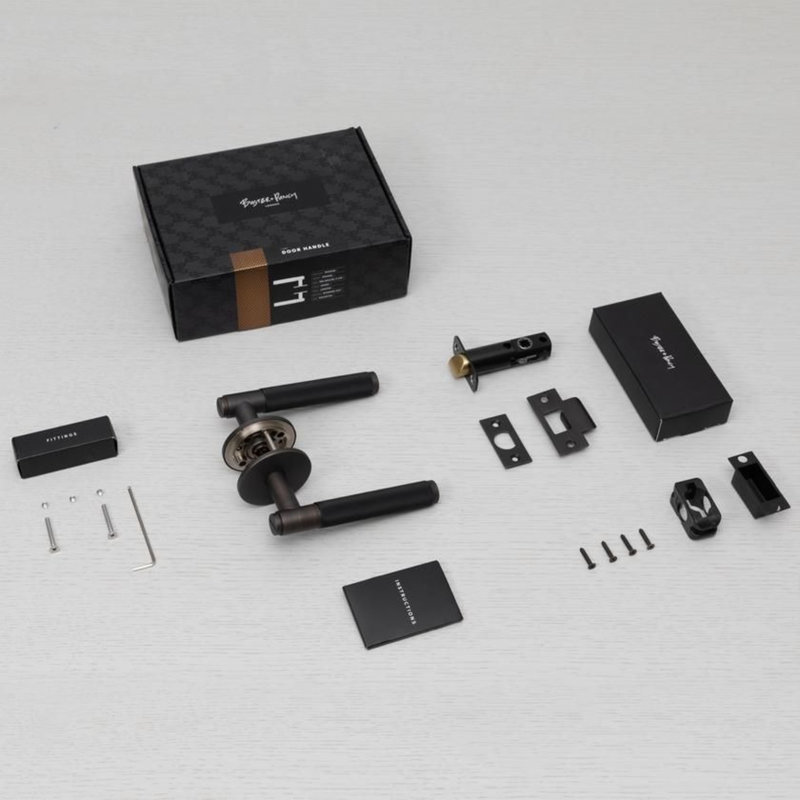 Door Handle / Conventional / Privacy / Cross, Smoked Bronze