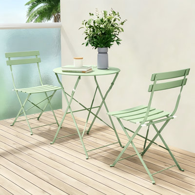 3-Piece Folding Metal Outdoor Bistro Set
