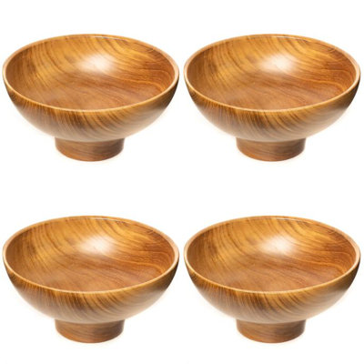 Large bol en bois de teck Tamadon - ensemble de 4 jumbo
