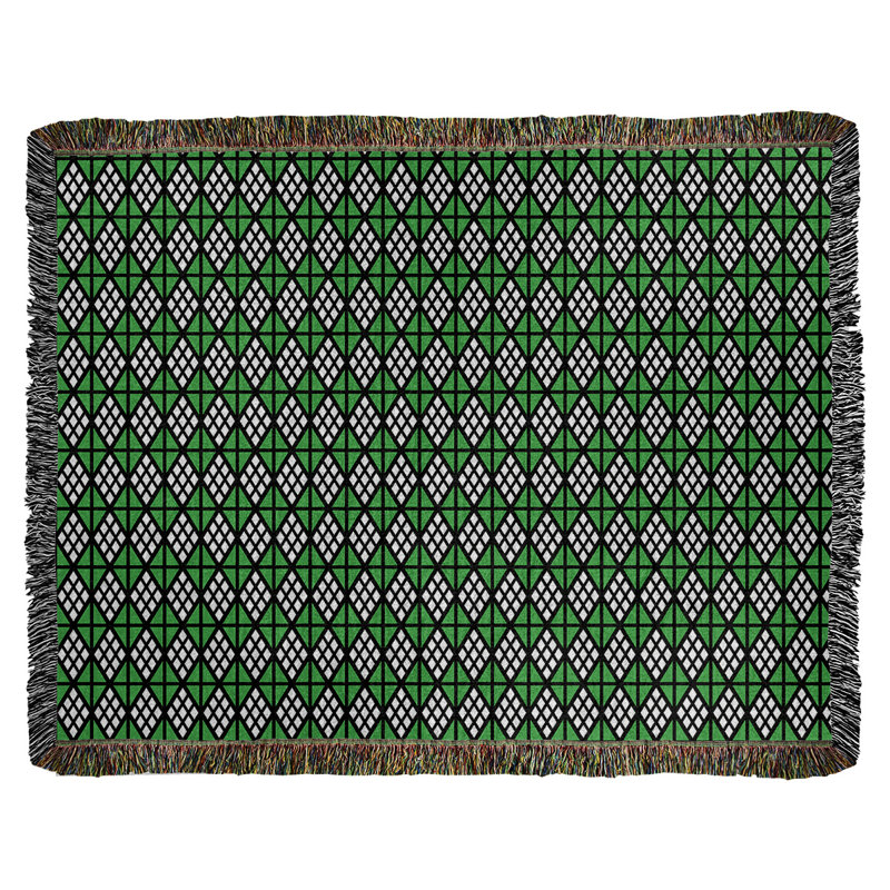 Couverture tissée Katelyn Elizabeth, l 37 po x L 52 po, Noir / Vert