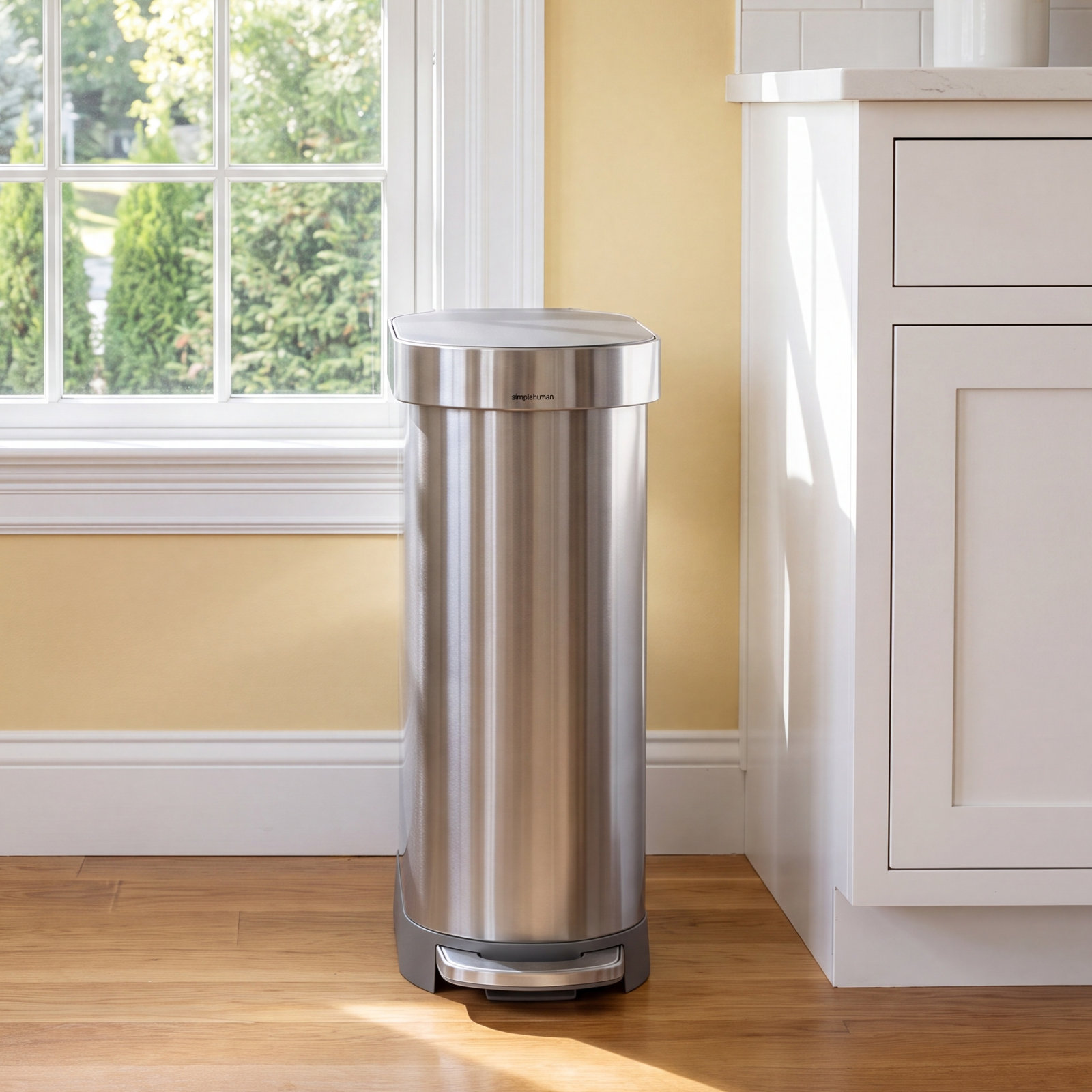 simplehuman 12gal Slim Step-On Trash Can