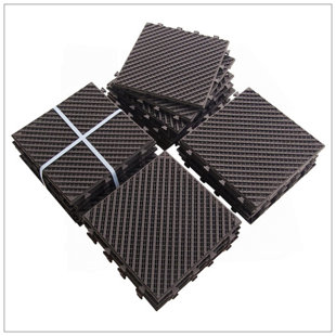 Carreaux de patio à emboîtement de patio, plancher extérieur en composite durable, installation facile pour le balcon et la cour arrière (paquet de 36)