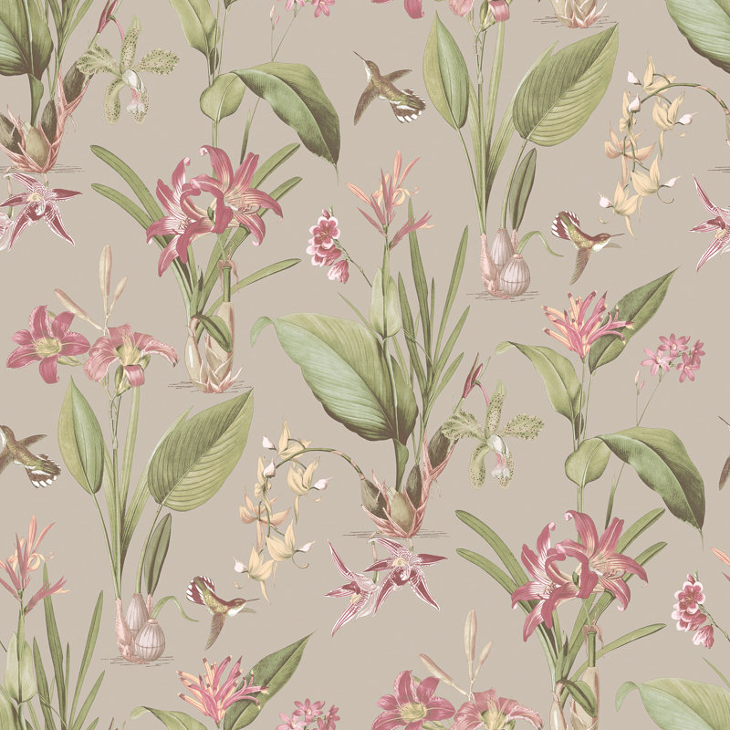 Batchelor 10m x 53cm Matte Wallpaper Roll, Taupe/Bright