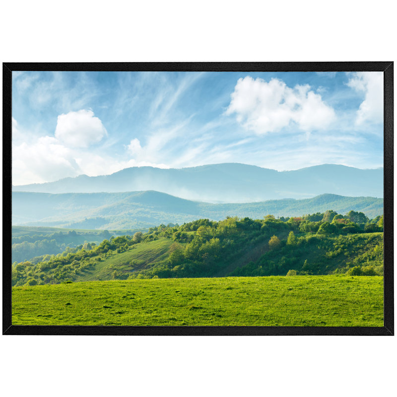 Akira Panorama Of Beautiful Countryside Of Romania - Single Picture Frame Print, Black Framed, 51cm H x 76cm W x 4cm D