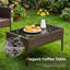 Ensemble de meubles de patio en rotin PE 4 pièces avec table basse en verre et coussins lavables-130465977-130465976