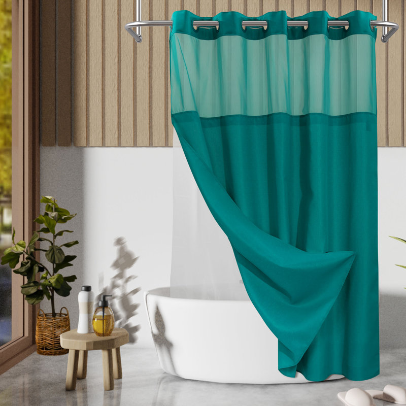 Ensemble de rideau de douche Bartek, H 74 po x l 71 po, Sarcelle