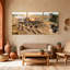 Ensemble de 3 reproductions d'art sur toile Mid-Century-962989893
