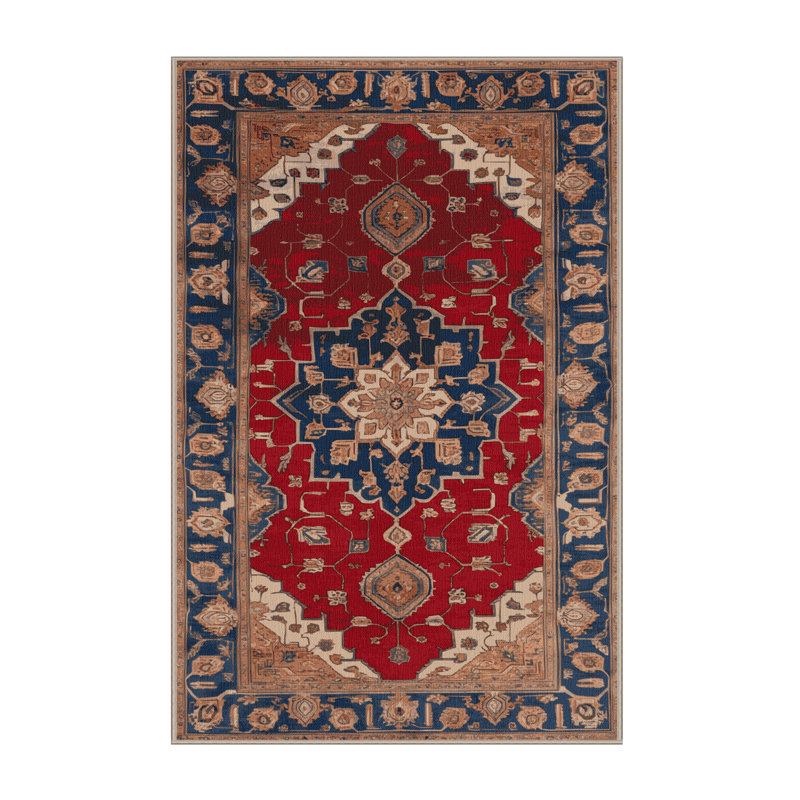 Machine Washable Persian Brown Area Rug, Rectangle 5' x 7'