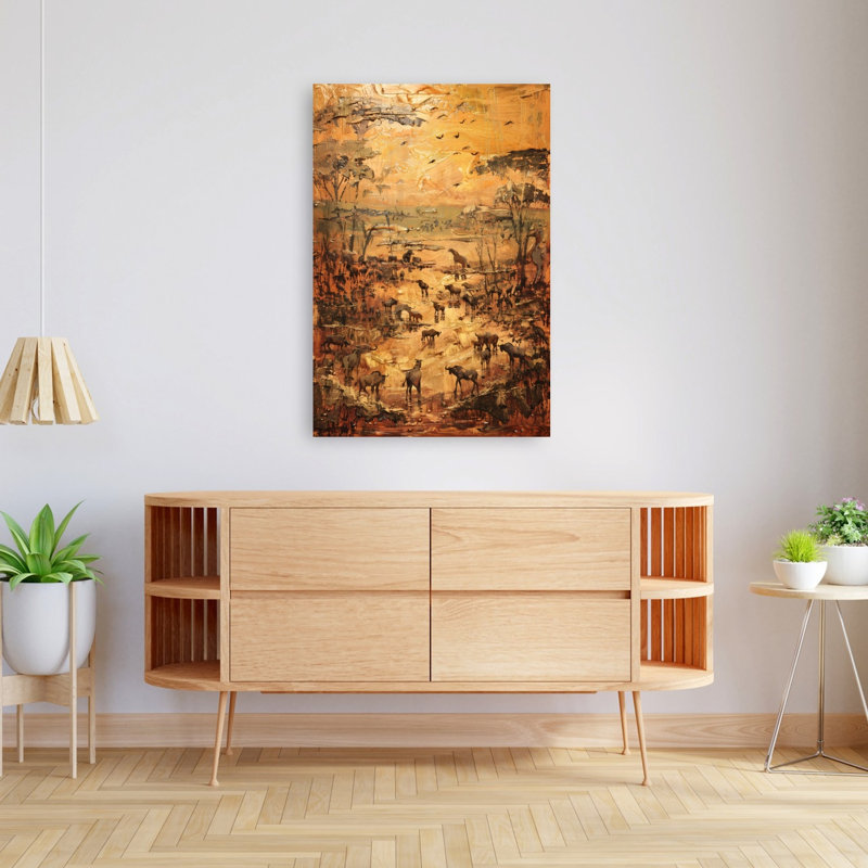«Savanna Abstract Contemporary Horse», reproduction d'art murale, 48" H x 32" W
