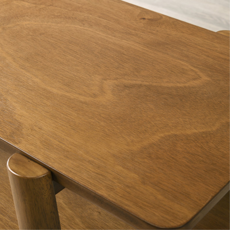 Table basse Mid-Century moderne en noyer avec tablette polyvalente pour table de salon, ajout d'espace