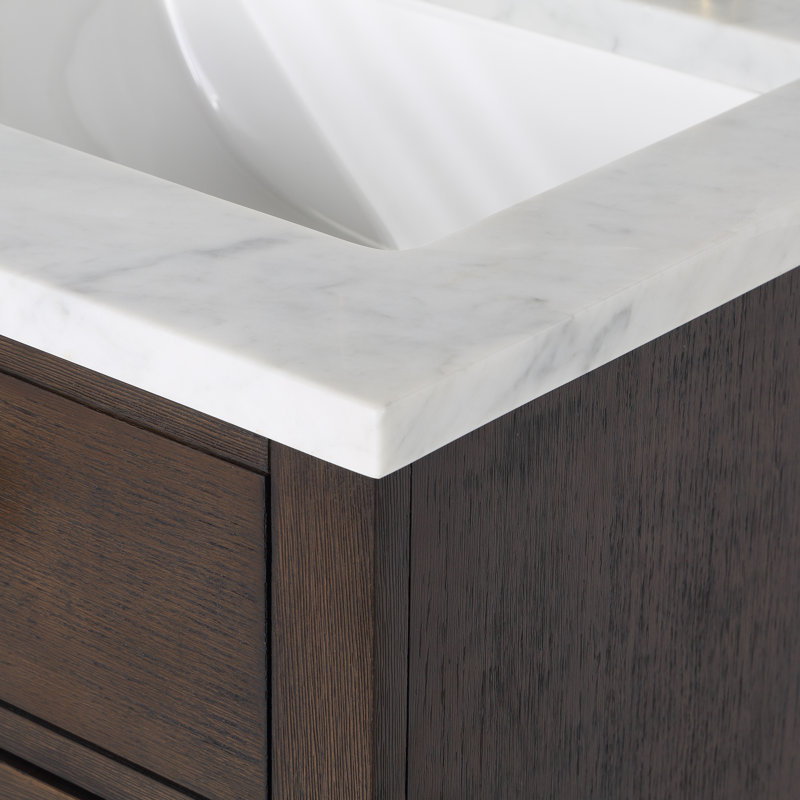 Chestnut 30" Single Bathroom Vanity With Counter Top, Cabinet, Basin(S) Only, Brown Oak, 24"W x 21.6"D x 34.2"H
