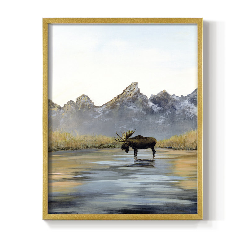 Moose Framed Print - Solid Wood, 10" H x 8" W
