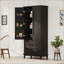 Armoire de cuisine de 70 pouces avec 2 tablettes, 6 compartiments de porte et 3 tiroirs pour un rangement efficace et une conception élégante-1258912676