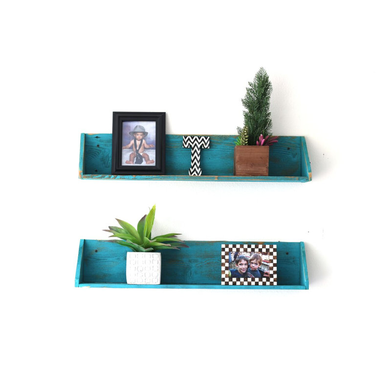 Ensemble de 2 tablettes murales Martinsdale, Turquoise
