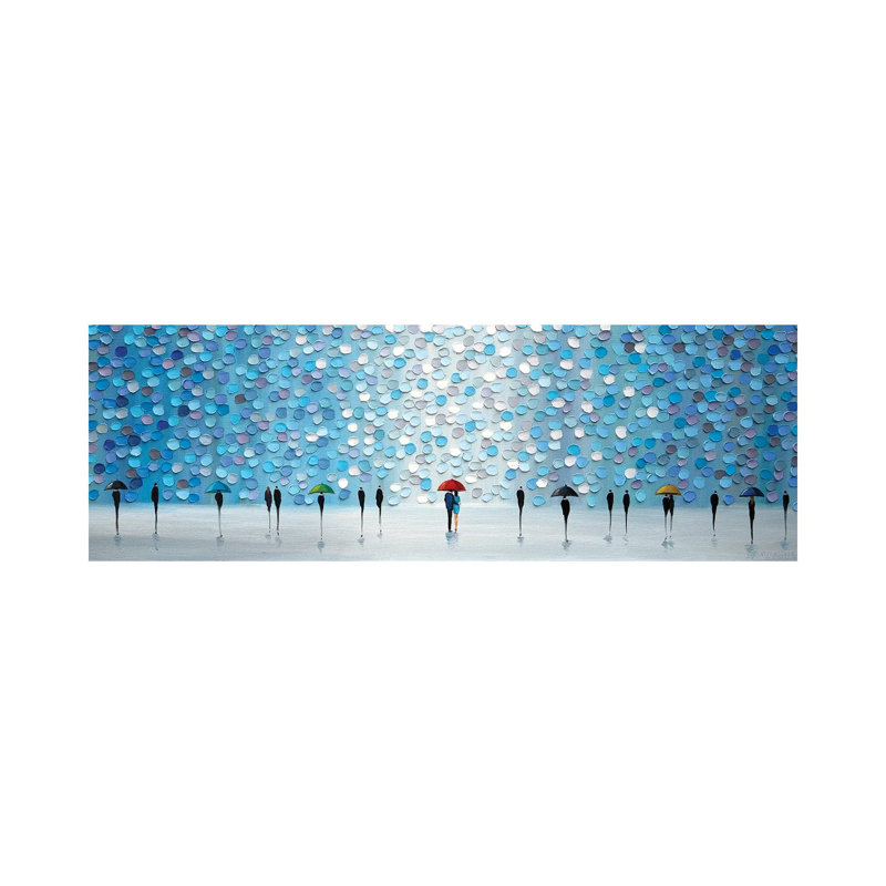 Under The Blue Rain - Estampe numérique sur toile tendue avec châssis, H 20 po x l 60 po