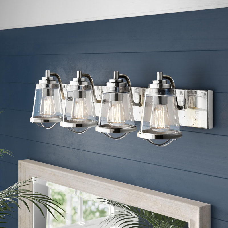 Éclairage de salle de bain à intensité variable 4 lumières Akshay, Chrome
