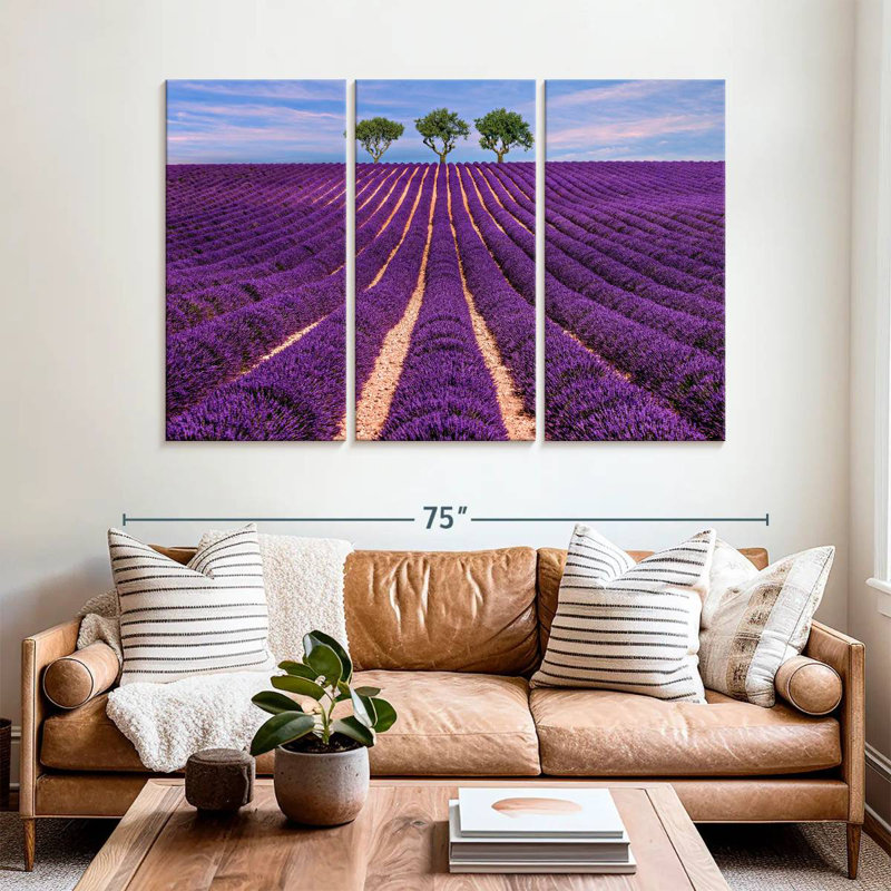 Alvord Provence Summer Lavender Rows, 42" H x 65" W