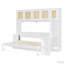 Lit escamotable avec bureau et armoires de rangement en rotin-131274445