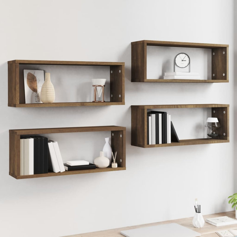 Rubino 4 Piece Accent Shelf, 60 x 15 x 23 cm, Grey Sonoma