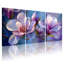 Plantes et fleurs fleurs de magnolia sur fond bleu, ensemble de 3 reproductions d'art sur toile-1413785686