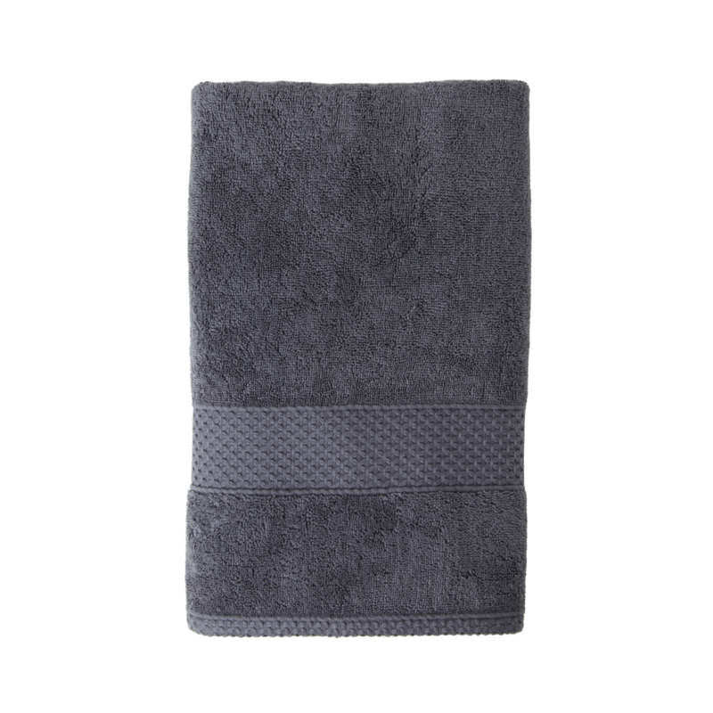 Aaidah Plush Bath Towel, Anthracite Grey