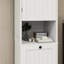 Élégant trieur de linge blanc - un compartiment, armoire de porte, E1, peinture, charge de 60 lb, double rangement, armoire de processus d'assemblage facile avec porte, capacité de poids, économie d'espace, rapidement et facilement