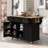 Kitchen Cart With Rubber Wood Drop-Leaf Countertop-2080231584