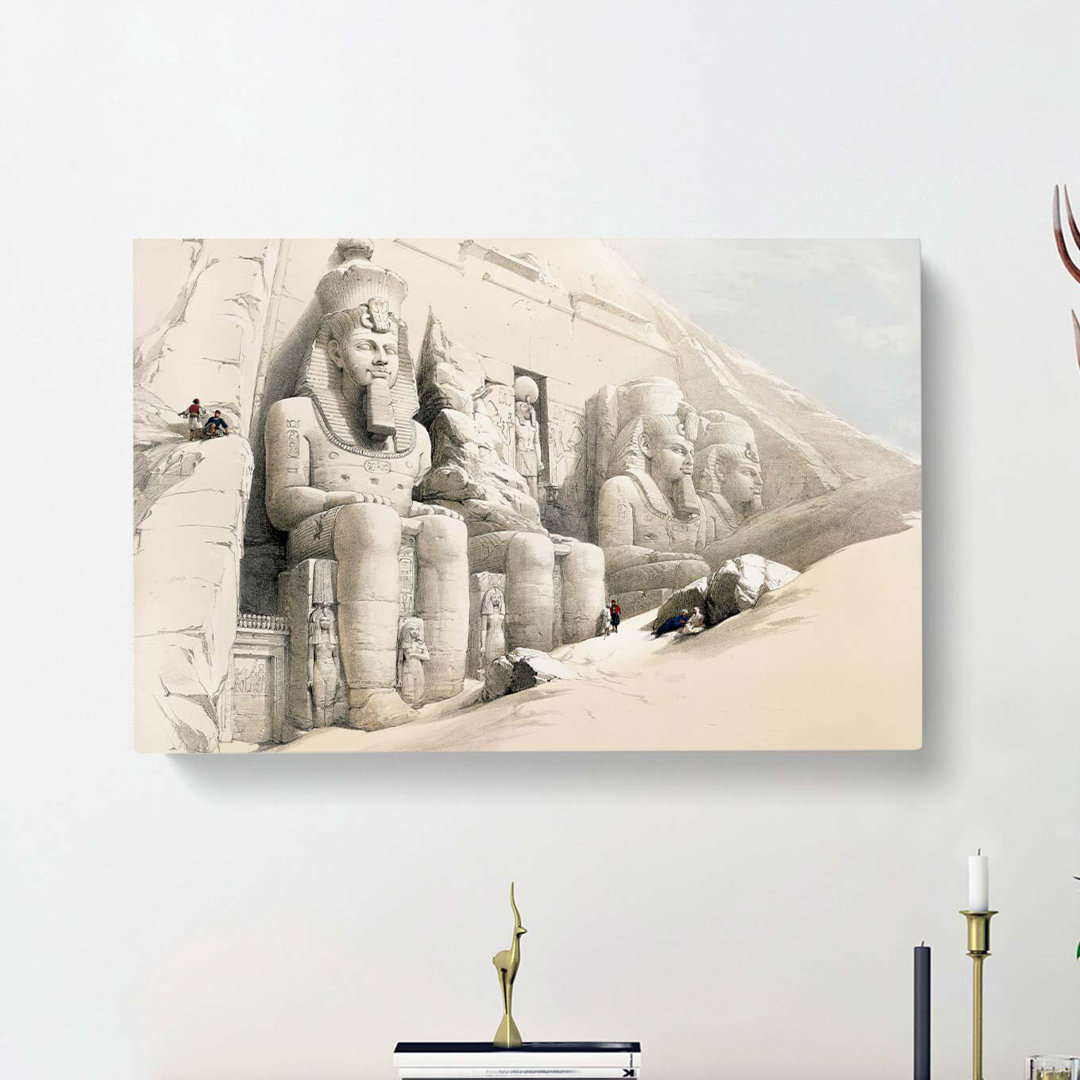 The Great Temple Of Aboosimble Nubia by David Roberts - Wrapped Canvas