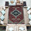 Tapis rouge et bleu noué à la main de haute qualité