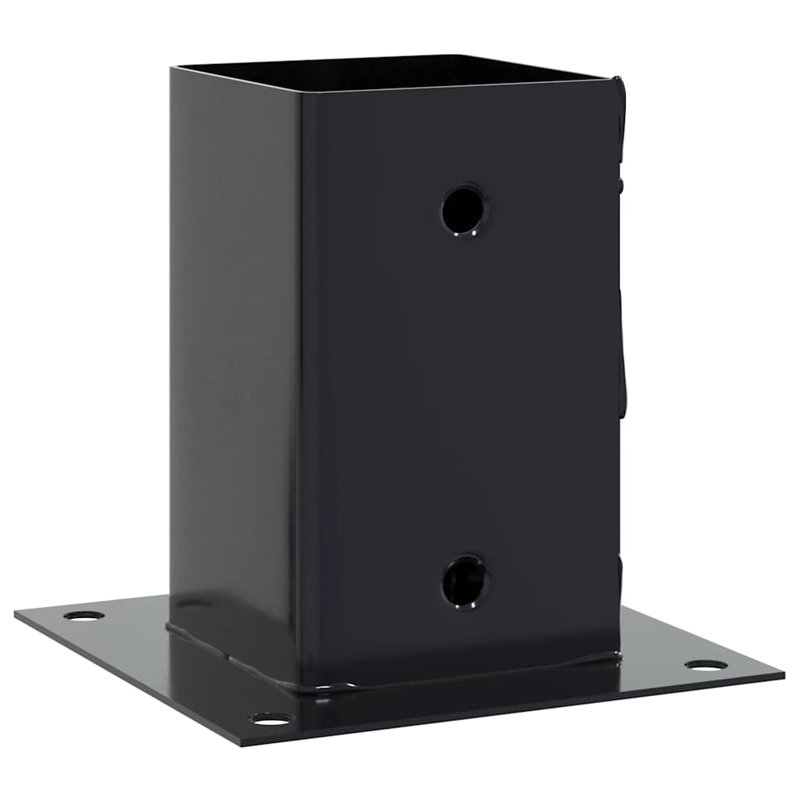 Post Bases Square 12 Pcs Anthracite Powder-Coated Steel, Anthracite