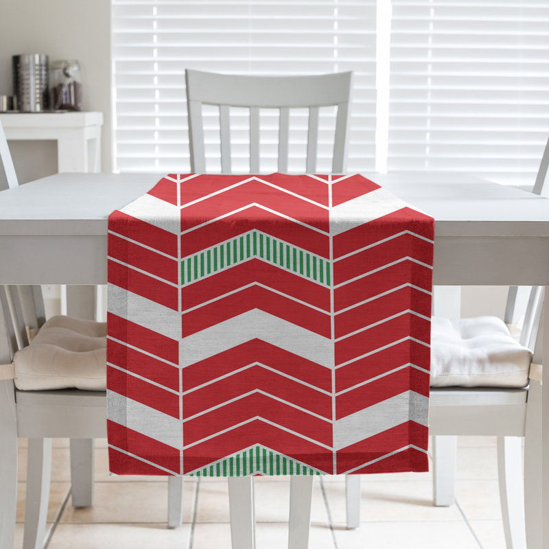 Chemin de table Festive Hol, L 90 po x l 16 po, Rouge, Polyester